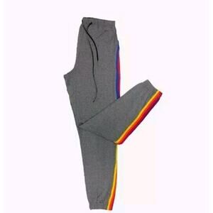 Birdiebee Phoenix Rainbow Sweatpants Joggers Gray Super Soft Small NWT